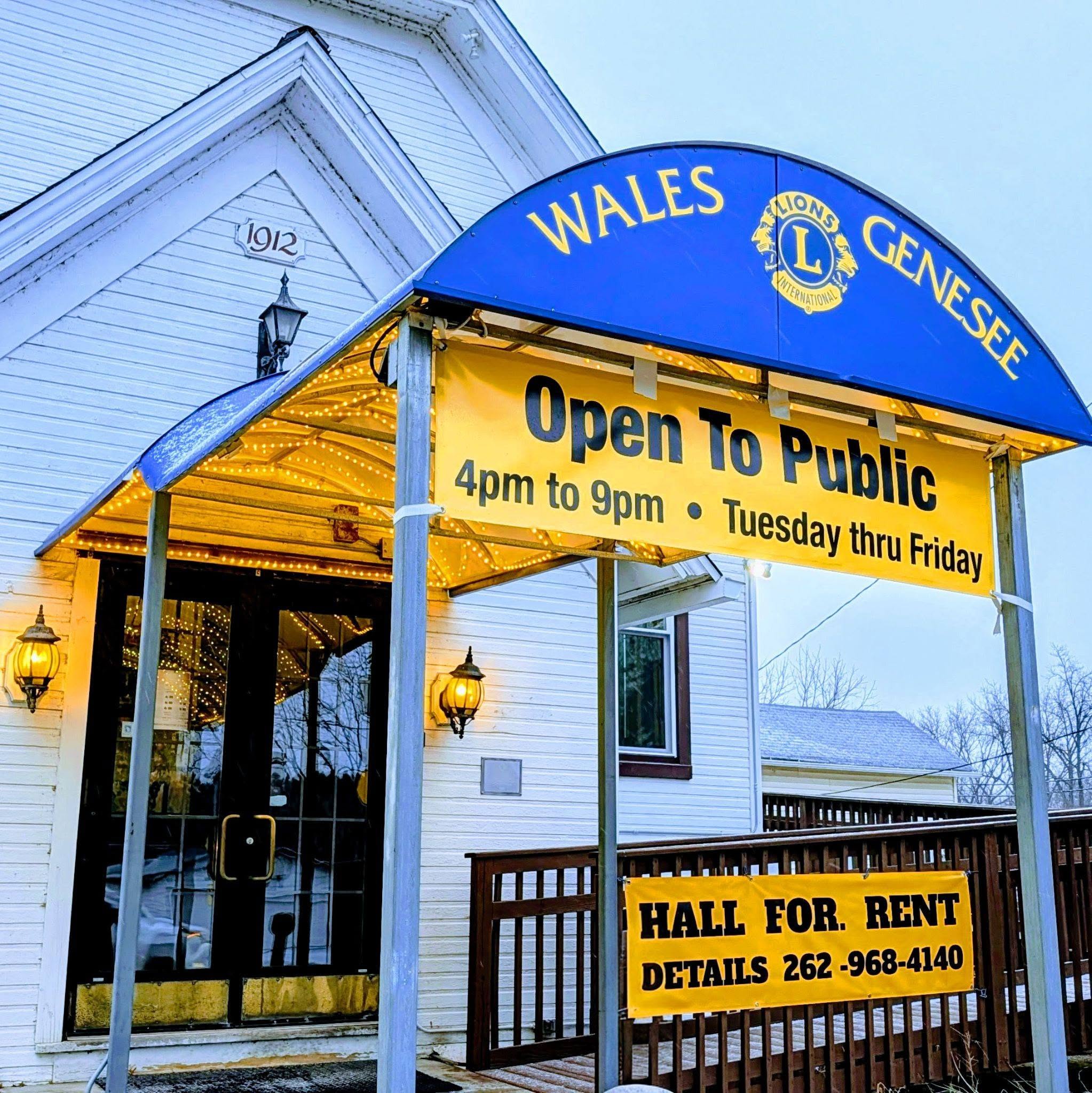 The historic Wales-Genesee Lions Clubhouse event hall